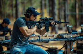 Мужчина стреляет из штурмовой винтовки на стрельбище в Польше визуализация