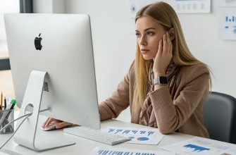 Молодая женщина за рабочим столом в офисе