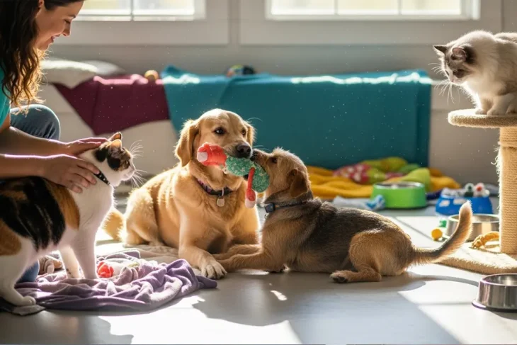 Собаки и коты вместе